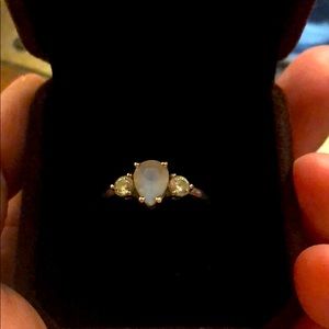 Moonstone and white topaz ring - size 7